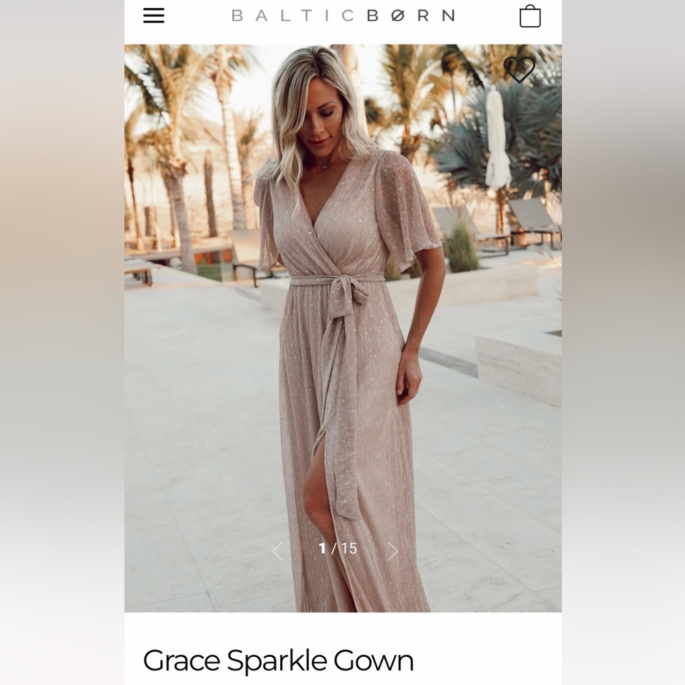 Baltic Born Grace Sparkle Gown in Champagne